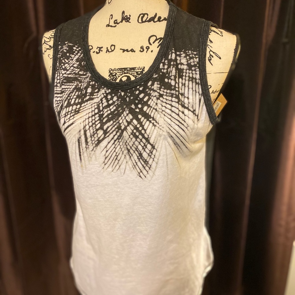 NWT Rachel Roy grey and white tank top